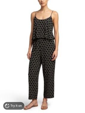 Club Monaco 100% Silk Wide-Leg Jumpsuit